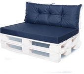 Cojín para palets 120x80x50cm, cojín de jardín azul oscuro, cojín de jardín plano, cojín de jardín para banco, conjunto de cojines para jardín