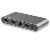 Startech.com docking station usb c para 2 monitores hdmi 4k - entrega de potencia de 100w passthrough - gbe, concentrador de 2 puertos usb-a - dock