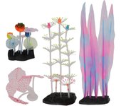 Kit de 4 piezas de decoración luminosa para acuario, de silicona, con simulación luminosa, para decoración de peceras de coral (tr