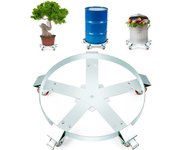 Vevor carro porta bidones 250 l capacidad de carga de 567 kg plataforma rodante con 5 ruedas giratorias base de acero con rodillos manipulación de bid