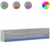 Mueble tv de pared | mueble de salón con led gris sonoma 180x31x38 cm cfw10203
