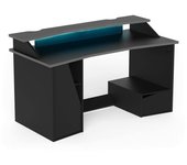 Escritorio arsoli, escritorio para juegos, mesa de oficina para pc, encimera, 160x76 h92 cm, negro