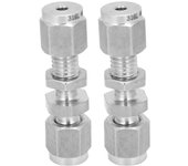 Accesorio de conector de ajuste de doble férula de acero inoxidable 316 de 2 piezas de mamparo de compresión (f3)