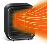 Calentador de ventilador de cerámica de 800 w - calentador de espacio móvil - 2 configuraciones de temperatura para baño, oficina, sala de estar