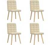 Pack 4 uds sillas de comedor | silla de cocina tela color crema cfw28217