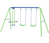 Columpio doble balancín infantil para jardín + 3 años juego para niños de metal outdoor toys 280x140x180 cm carga 45 kg