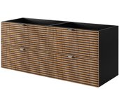 Mueble de baño, negro mate, 120 x 57 x 46 cm