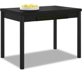 Mesa de cocina extensible con alas de cristal - estructura negra tapa de cristal color negro - medidas de la mesa: 90-140 x 50 cm