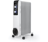 Orbegozo radiador de aceite rf 2000, 9 elementos, termostato regulable, 3 potencias de calor, ruedas pivotantes, recogecables, 2000 w