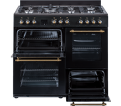Solthermic cocina range cooker negra rustica 3 hornos+7 fuegos
