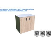 Elemento con puertas, decoración de madera - roble rústico, 900 x 634 mm, altura 935 mm