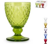 H&h set 6 calici in vetro venere colore assortito cl26