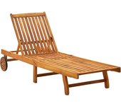 Tumbona de jardín | silla de exterior | sillon jardín con cojín madera maciza de acacia cfw601148