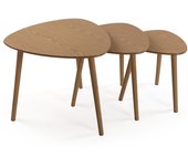 Versa set de 3 mesas auxiliares , medidas (al x l x an) 50 x 60 x 60 cm, color marrón