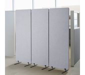 Vevor biombo multifuncional 3 paneles 184x165,5 cm, pantalla autonoma, poliéster pet, plegable, separador de espacios, privacidad, oficina, gris