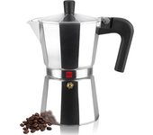 Magefesa kenia - cafetera italiana 3 tazas, aluminio esmaltado, manejo cómodo, cocinas de gas, vitrocerámica y eléctricas, no apta para inducción