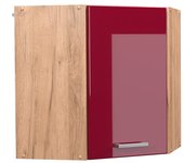 Vicco armario colgante de esquina r-line, rojo burdeos alto brillo, 57 cm