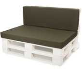 Conjunto de cojines para palets 120x50 asiento y respaldo 120x50cm/ cojines planos/ cojines de jardin verde/ para interior y exterior