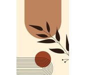 Papel pintado panorámico - hoja boho