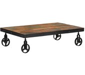 Maison exclusive - mesa de centro con ruedas madera maciza reciclada 100x60x26 cm