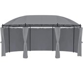 Cenador con cortinas gris antracita 520x349x255 cm
