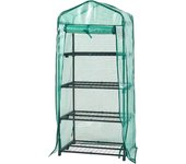 Invernadero de lámina chaam con puerta acero y cubierta 158x69x49cm - verde [en.casa]