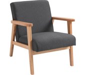 Butaca de salón homcom lino, espuma gris oscuro 68.5x78.5x75 cm