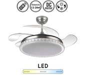 Ventilador de techo con luz silencioso dc con mando biliku niquel 108 cm invierno-verano color luz regulable