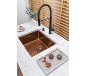 Fregadero de cocina marmara cobre cepillado, 1 seno, acero inoxidable, 44x54