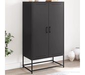 Aparador alto de acero negro 68,5x38,5x123,5 cm vidaxl