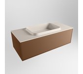 Mondiaz erin 100cm mueble de baño color rust con 1 cajón. con lavabo ridge centro 1 orificio color linen