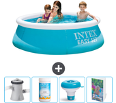 Paquete de piscina - intex - alrededor - 183x183x51 cm + accesorios cb120