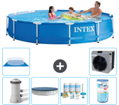 Paquete de piscina - intex - alrededor - 366x366x76 cm + accesorios a1731