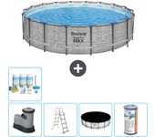 Paquete de piscina - bestway - alrededor - 549x549x122 cm + accesorios cb29