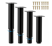 4 uds patas de cama ajustables universales 20-37cm pie ajustable de baño para muebles patas redondas de metal para cama/sofá 20cm (20-37cm)