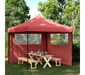 Tienda de fiesta | carpa de fiesta plegable pop-up 2 paredes laterales burdeos cfw63903