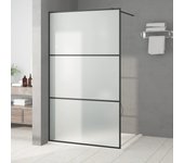 Mampara de ducha negro 115x195 cm vidrio esg esmerilado