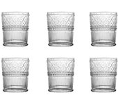 H&h set 6 bicchieri romance in vetro trasparente cl34