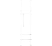 Perchero de ropa telescópico altura ajustable 233-300 cm,perchero extensible con 1 barras y 3 baldas kls07-w sobuy es