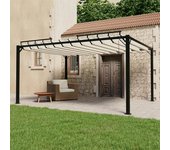 Maison exclusive - cenador con techo de lamas tela crema y aluminio 3x4 m