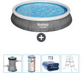 Paquete de piscina - bestway - alrededor - 396x396x84 cm + accesorios cb59