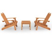 Juego de muebles de jardín adirondack 3 piezas | conjunto de comedor | conjunto de descanso madera acacia cfw428832