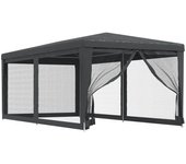 Tienda de jardín | carpa para fiestas 6 paredes de malla hdpe gris antracita 3x6 m cfw310778