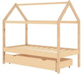 Cama individual | cama para adultos | estructura de cama infantil con cajón madera de pino 80x160 cm cfw978572