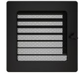 Rejilla de ventilación para chimenea 17x17 negra con persianas enrollables