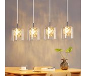 Zmh lámpara colgante vintage moderna de 4 llamas para comedor, cocina, hotel, g9