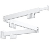 Tendedero retráctil de pared con rotación de 360° (blanco, plegable en tres posiciones)