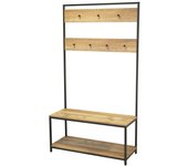 Mueble perchero con 2 estantes para zapatos - 100x39xh180 cm - colección oaklander