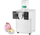 Vevor máquina de hielo raspado comercial 175 kg/24h, acero inoxidable, enfriamiento líquido, hielo triturado para postres, panadería, café