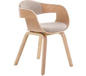 Silla de visita kingston en tela natural/crema